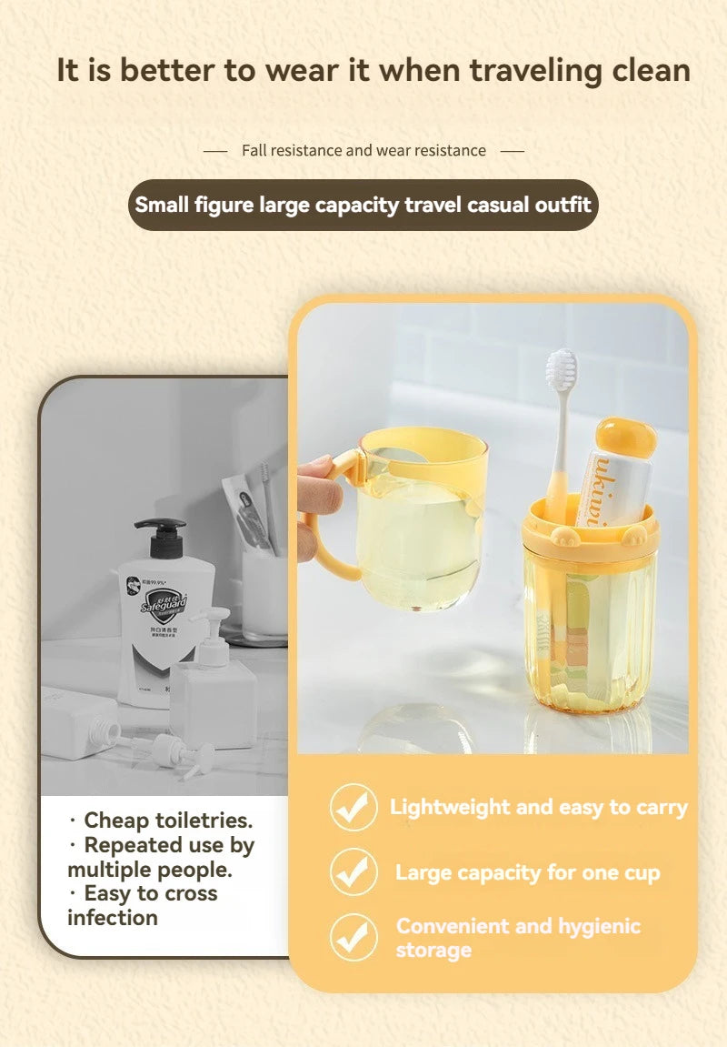 Travel Mouthwash Cup, Brushing Cup, Toothbrush, Toothbrush Cup, CHILDREN'S Set, Portable Home Washing and Toothpaste Storage