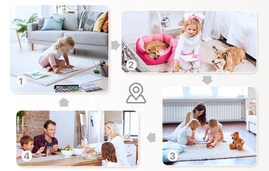 ZOSI C519M 4MP HD Indoor Baby Monitor 1.44 Inch Screen 2.4G/5G WiFi Video Call Auto Tracking Wireless IP Smart Surveillance Cam