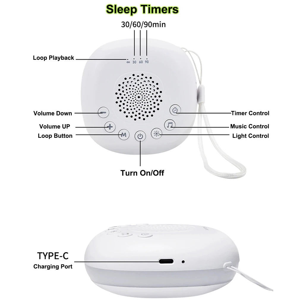 Baby Music Sleep Aid Sleeper Atmosphere Light Breathing Light White Noise Intelligent Sleep Aid Sleeper Night Light Speaker