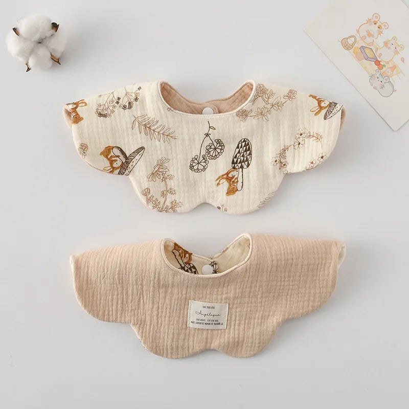 New Cute Cotton Baby Feeding Drool Bib Infants Two-sided Usable Saliva Towel Soft Burp Cloth For Newborn Toddler Kids Bibs