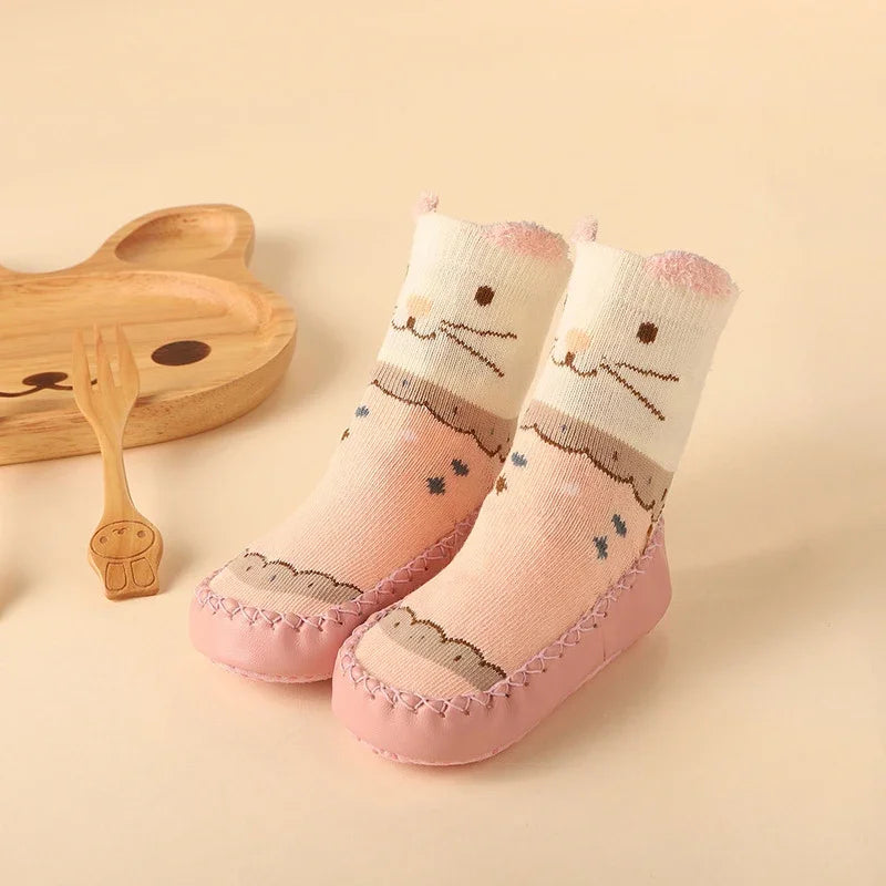 2025 New Born Baby Socks with Rubber Soles Infant Baby Girls Boys Shoes Spring Autumn Baby Floor Socks Anti Slip Soft Sole Sock