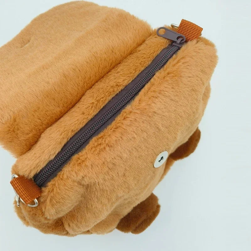 Student School Bag Artificial Fur Plush Capybara Bag Casual All-match Fur Bag Large Capacity Backpack School Backpack Mochila