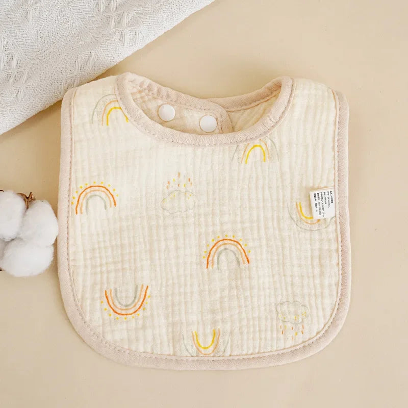 New Gauze U-shaped Baby Bibs Cute 6 Layers Cotton Saliva Towel Newborn Burp Cloths Bandana Scarf for Boy Girl Feeding Drool Bib