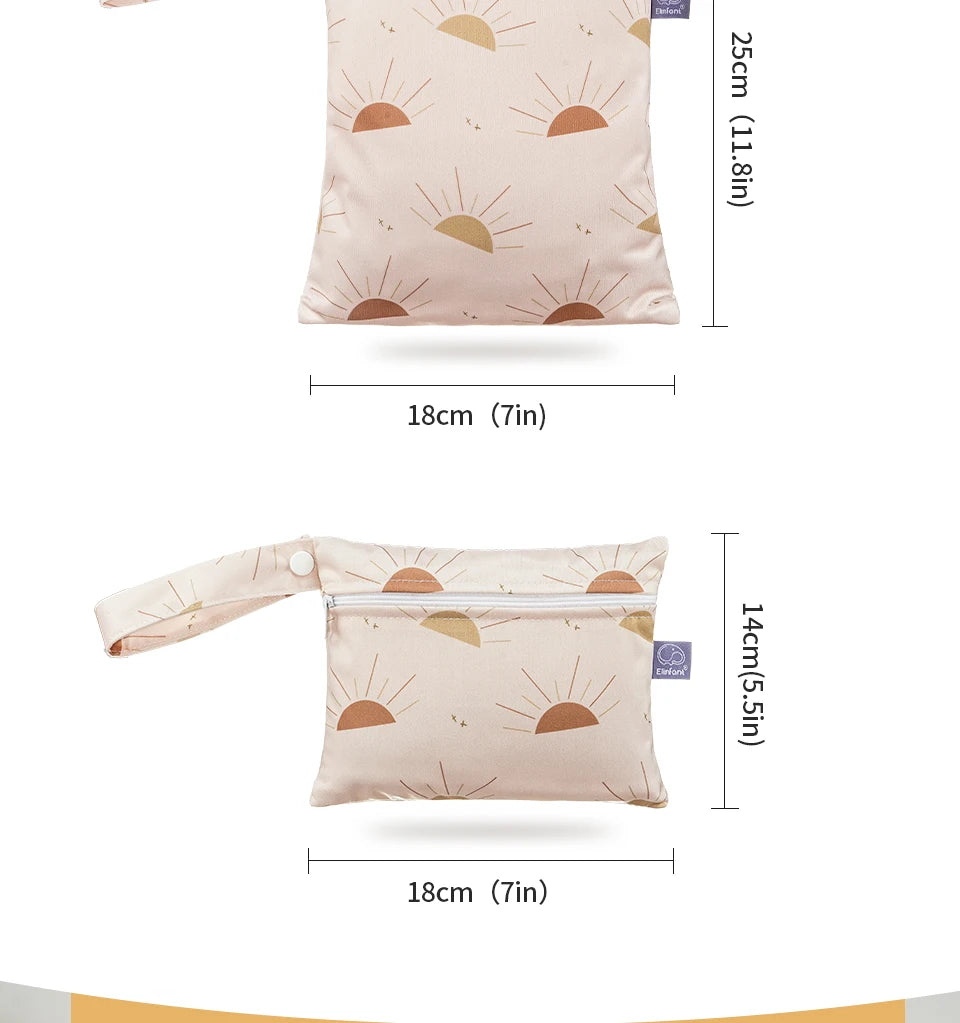Elinfant Rainbow&Sun Pirnt 3PCS Portable Storage Bag Travel Wash Cosmetic Bag Waterproof Diaper Bag