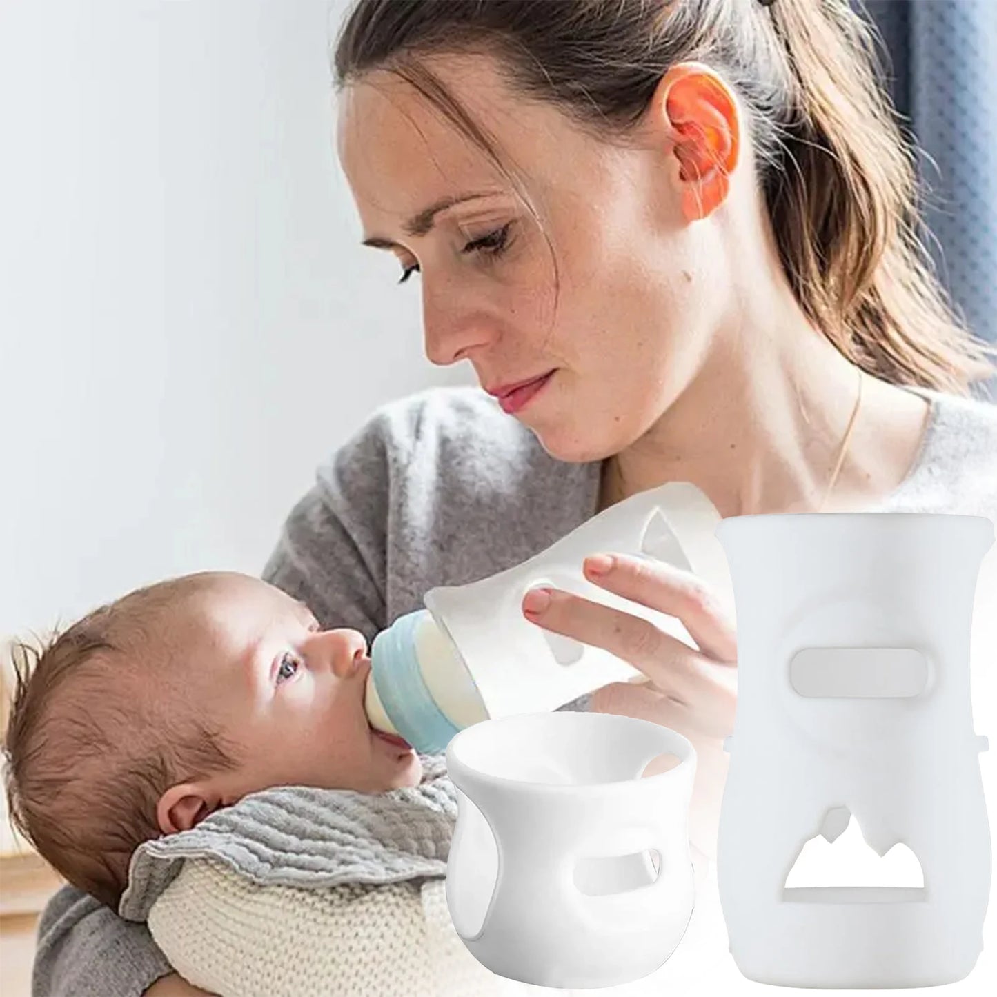 Baby Feeding Bottle Protective Cover Silicone Anti Breakage Baby Bottle Holder Thermal Insulation Safe Milk Bottle Sleeve Covers