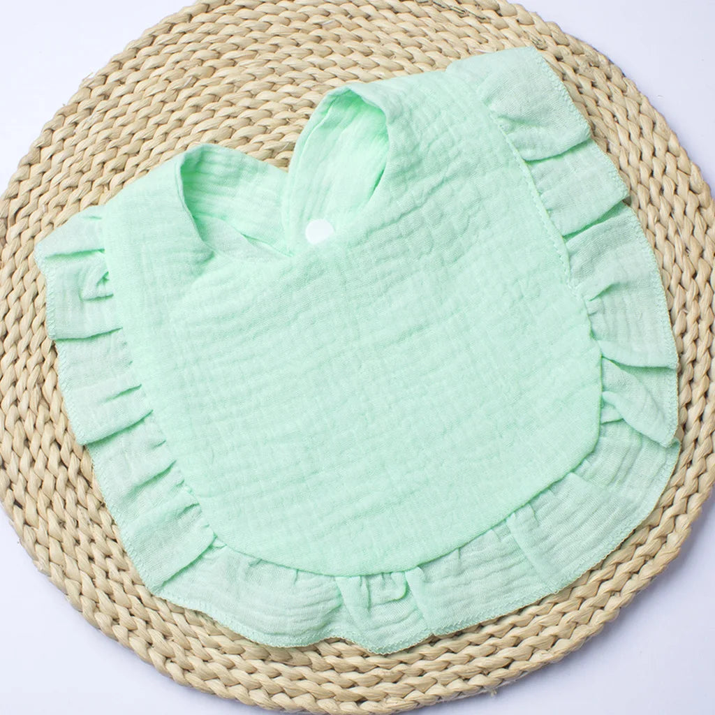 Gauze Bib for Boys Girls Pure Cotton Candy Colored Comfortable Saliva Bib Baby Solid Colored Lace Saliva Towel Baby Products
