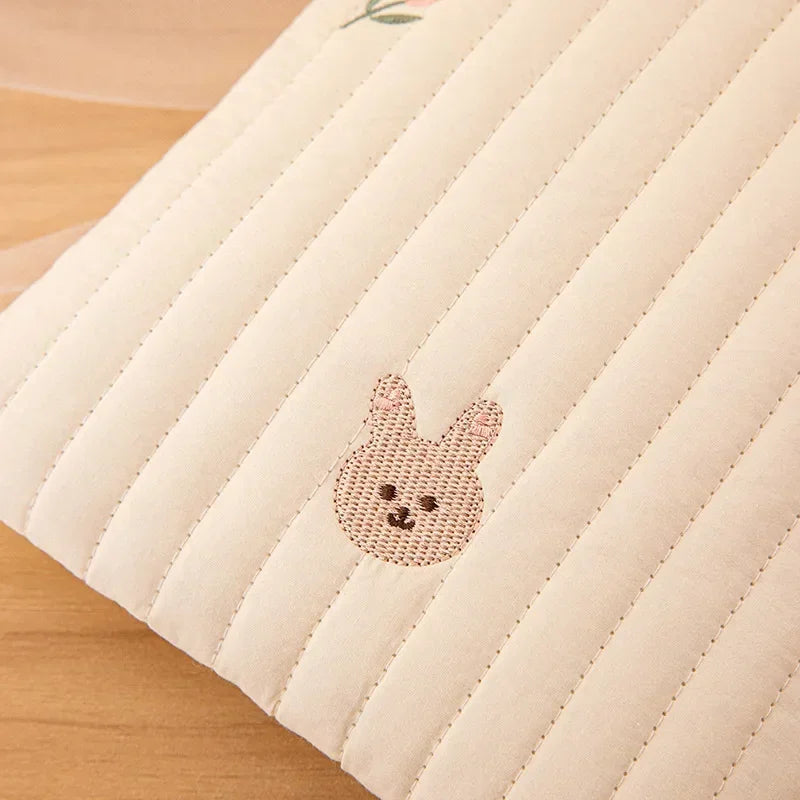 Cotton Mommy Bag Baby Diaper Bag Nappy Caddy Pouch Portable Stroller Storage Bag Cute Bear Embroidery Purse Baby Organizer