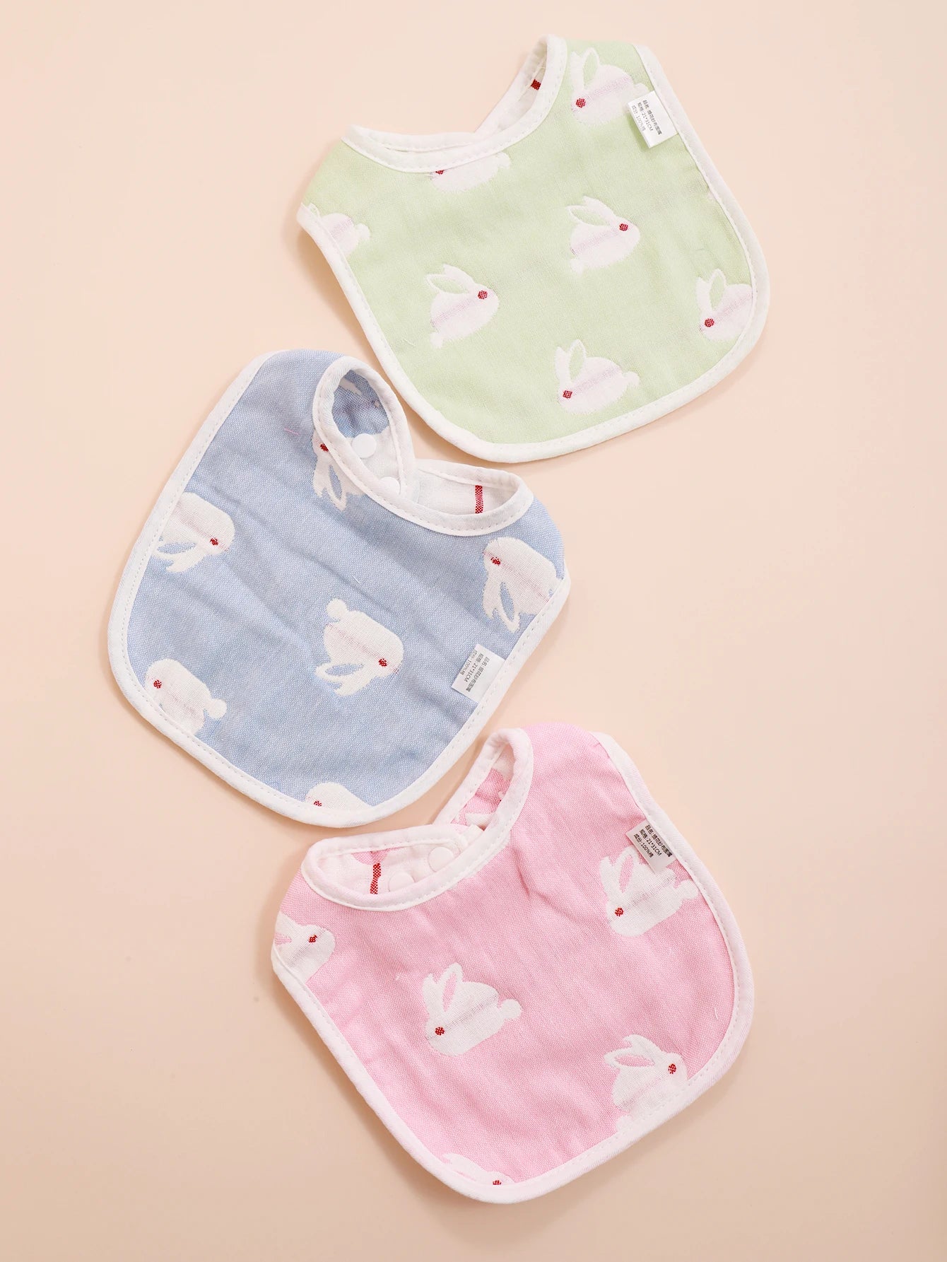 3pcs Baby Bibs U Shape Absorbent Soft Cotton Bib Soft Comfortable Toddler Feeding Eating Burpcloths Waterproof Saliva Towel