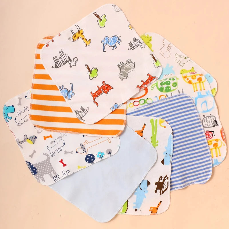 8 Piece Baby Saliva Wipes 100% Cotton Soft and Comfortable Shower Towels Newborn Bath Time Baby Wipes Cloths Handkerchief