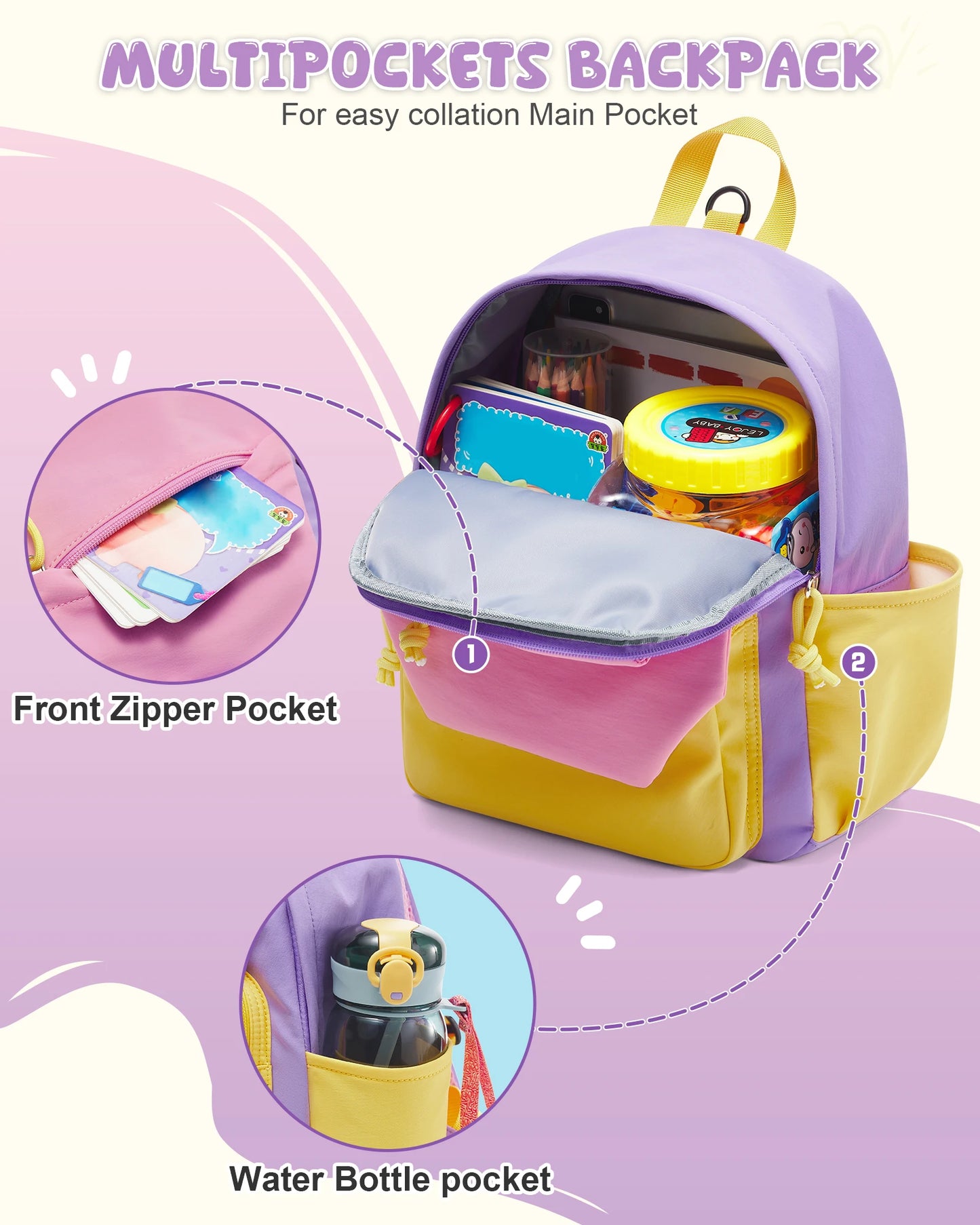 Kids Backpacks for Girls Ages 1-3/2-4, Mini Kids Backpacks, Preschool Backpacks ,Toddler Backpacks,Simple Modern schoolbag