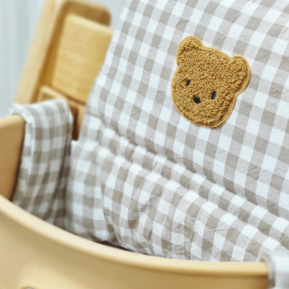 Soft Seat Cushion for Infants, Baby High Chair Cushion, Cartoon Bear Chair Back Cushion and Seat Cushion, High Chair Accessories
