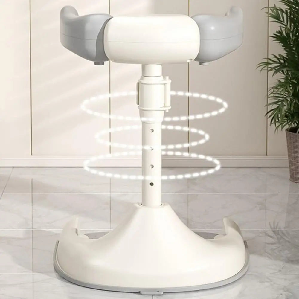 Portable Baby Bath Stand djustable Height Baby Shower Standing Support Wash Seat with Armrest Bath Helper Anti-Skip Base