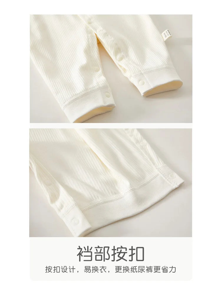 AYNIGIELL Baby Jumpsuit Spring and Autumn Sleepwear Pure Cotton Newborn Clothes 0-18 Months Newborn Boys and Girls Jumpsuit