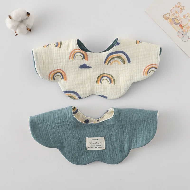 New Cute Cotton Baby Feeding Drool Bib Infants Two-sided Usable Saliva Towel Soft Burp Cloth For Newborn Toddler Kids Bibs