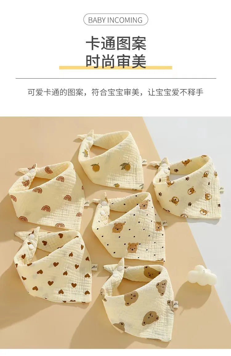 New Baby Cotton Soft Soothe Appease Square Towels Infant Color Matching Bandana Handkerchief Muslin Burp Cloths Feeding Bibs