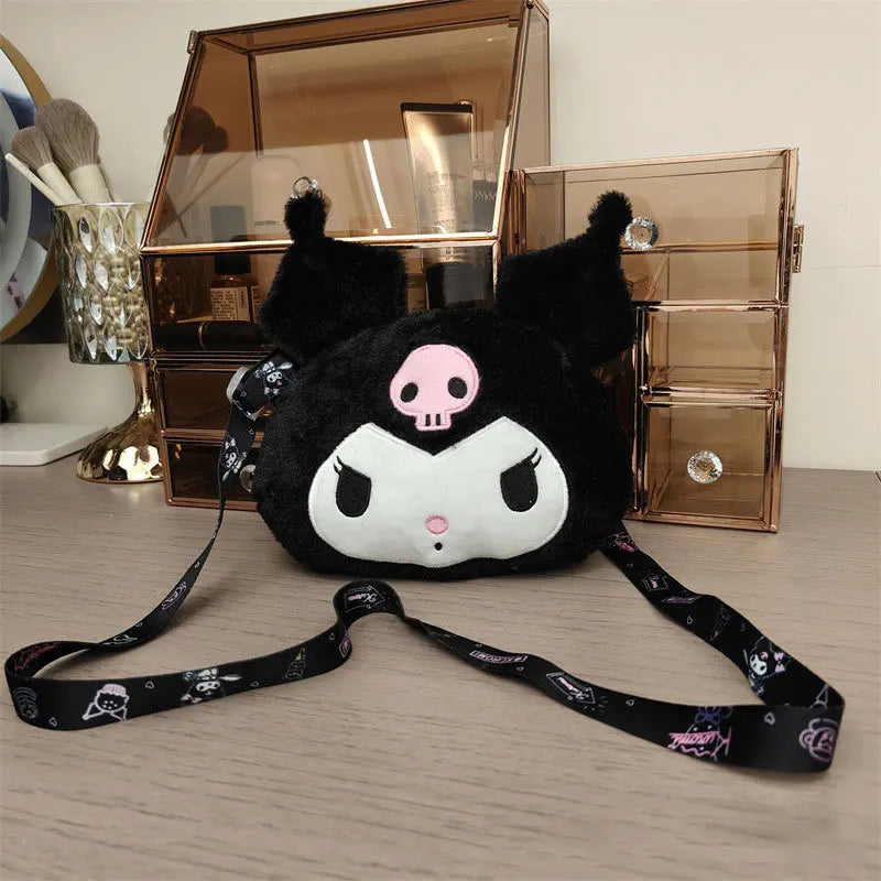 Sanrio Plush Cinnamoroll Melody Kuromi Women Tote Handbags Shoulder Bags Fashion Female Messenger Bags Purses Xmas Gifts