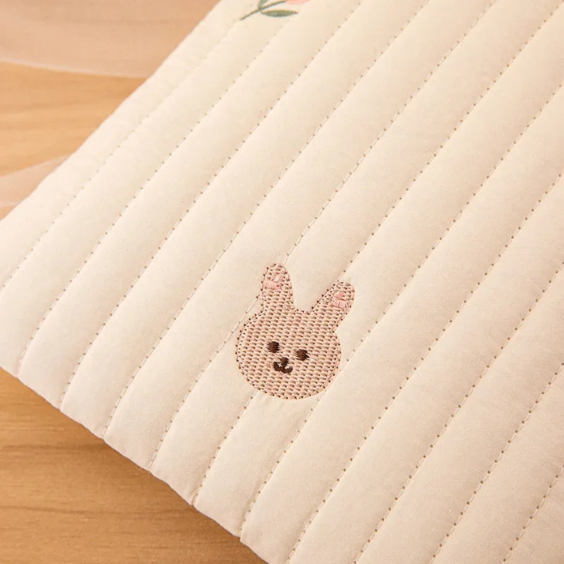 Cotton Mommy Bag Baby Diaper Bag Nappy Caddy Pouch Portable Stroller Storage Bag Cute Bear Embroidery Purse Baby Organizer