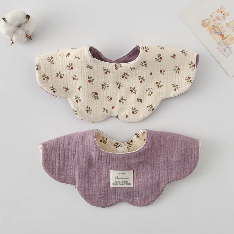 New Cute Cartoon Two-sided Usable Baby Feeding Drool Bib Infants Saliva Towel Cotton Burp Cloth For Newborn Toddler Kids Bibs