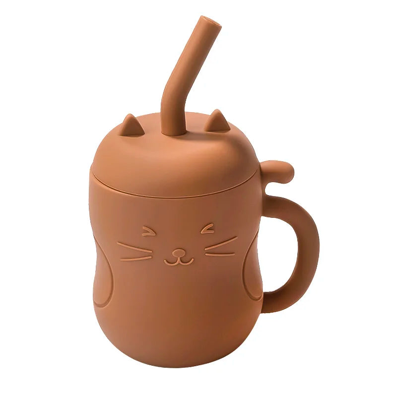 1pcs Baby Silicone Straw Cup BPA Free Portable Storage Snack Container Feeding Cup Kids Leakproof Learning Drink Cup