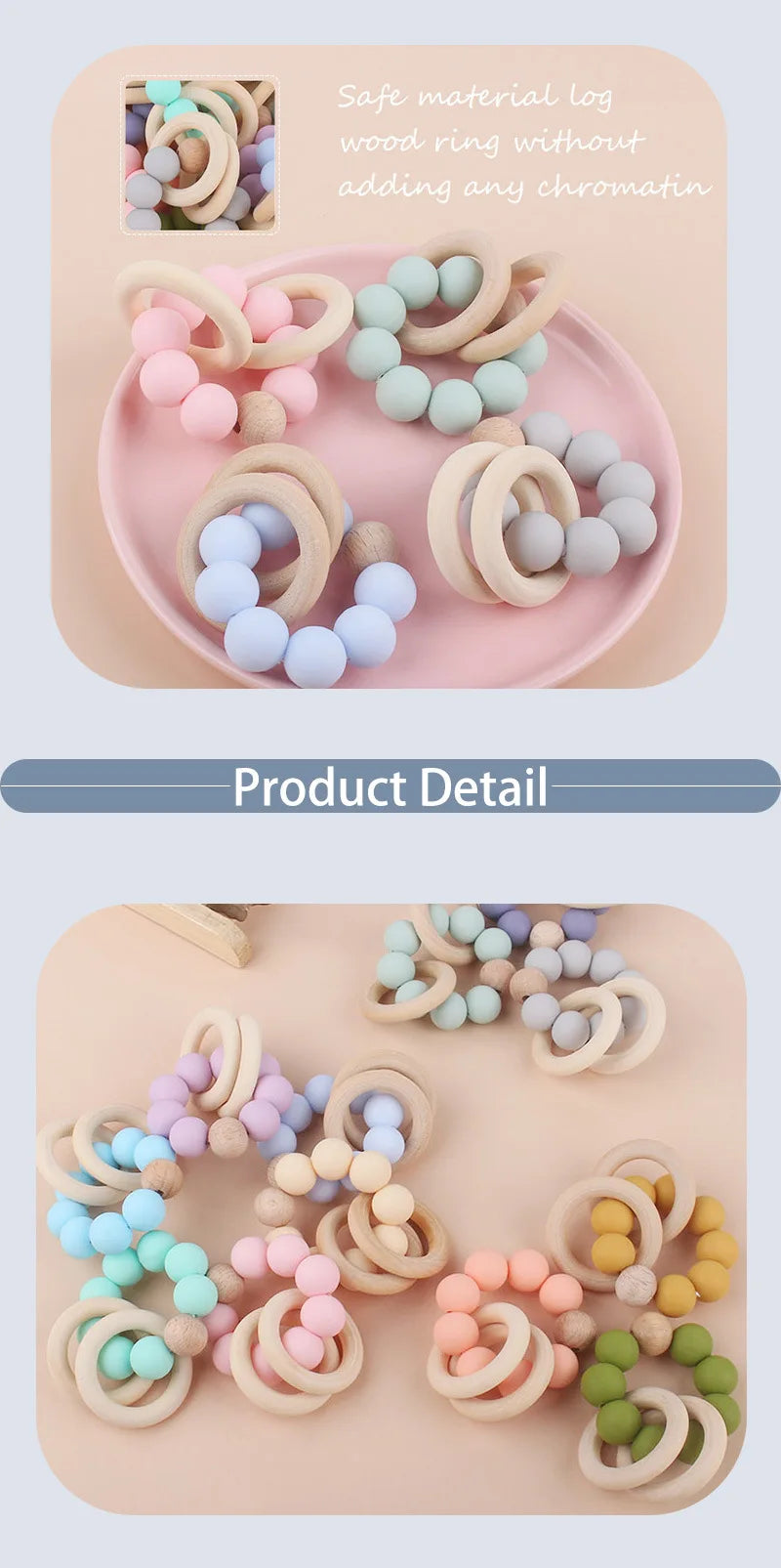 Teethers for Baby Teething Toy Silicone Bead Chew Newborn Bath Bébé Accessories Mordedores De Silicona Para Silicone toys