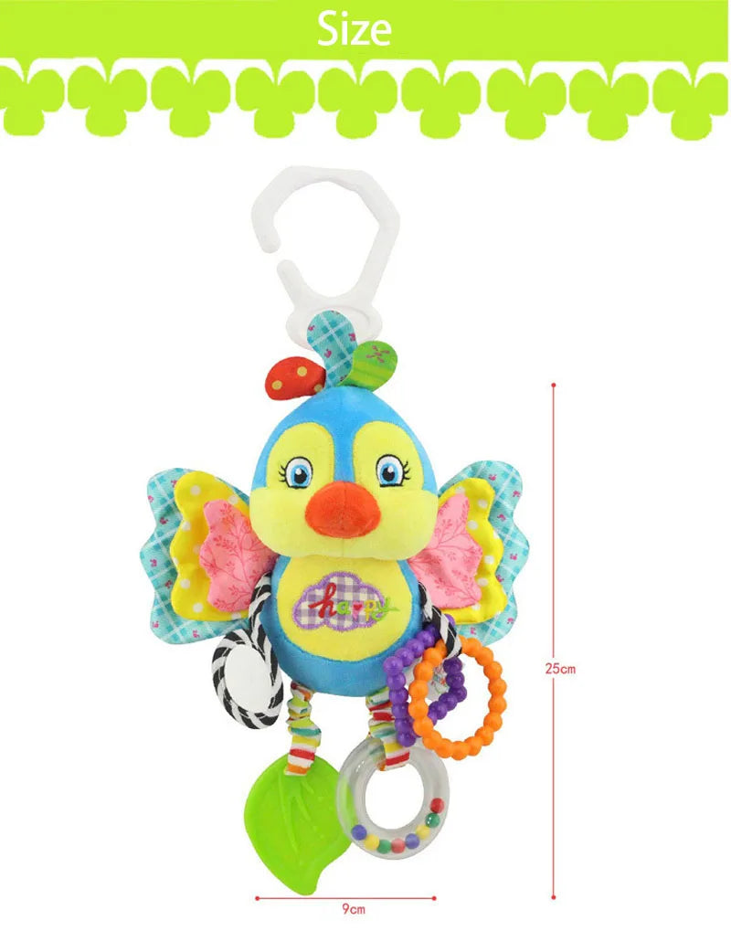 Soft Infant Crib Bed Stroller Mobile Hanging Rattle Baby Educational Toys Brain Developmental Hand Grip Cute Stuffed Animal Toys