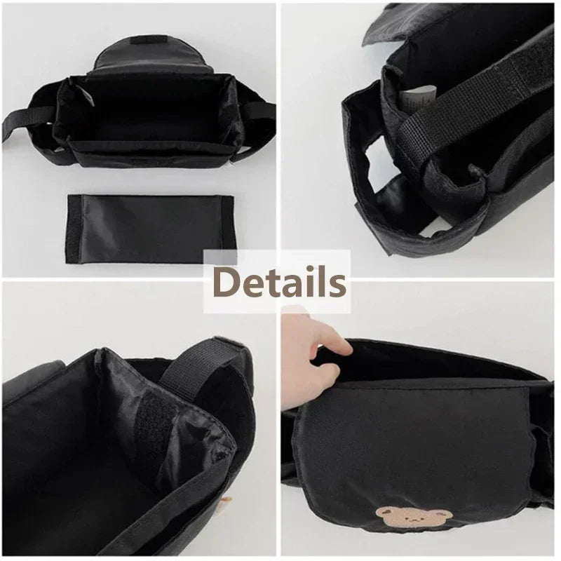 Baby Stroller Bag Pram Organizer Cartoon Bottle Holder Baby Stroller Accessories Hanging Caddy Storage Bag Mommy Bag