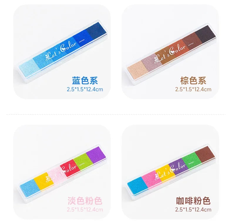 Journamm Finger Painting Kit Drawing Stencils Colorful Inkpad DIY Scrapbooking Creative Stationery Paint Tool School Supplies