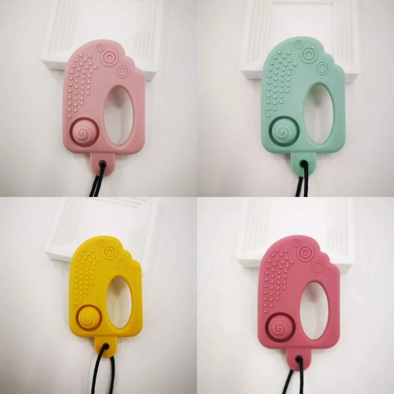 Baby Silicone Teether Kids Chew Necklace Sensory Chewy Pendant Teething Toys for Autism ADHD Special Needs