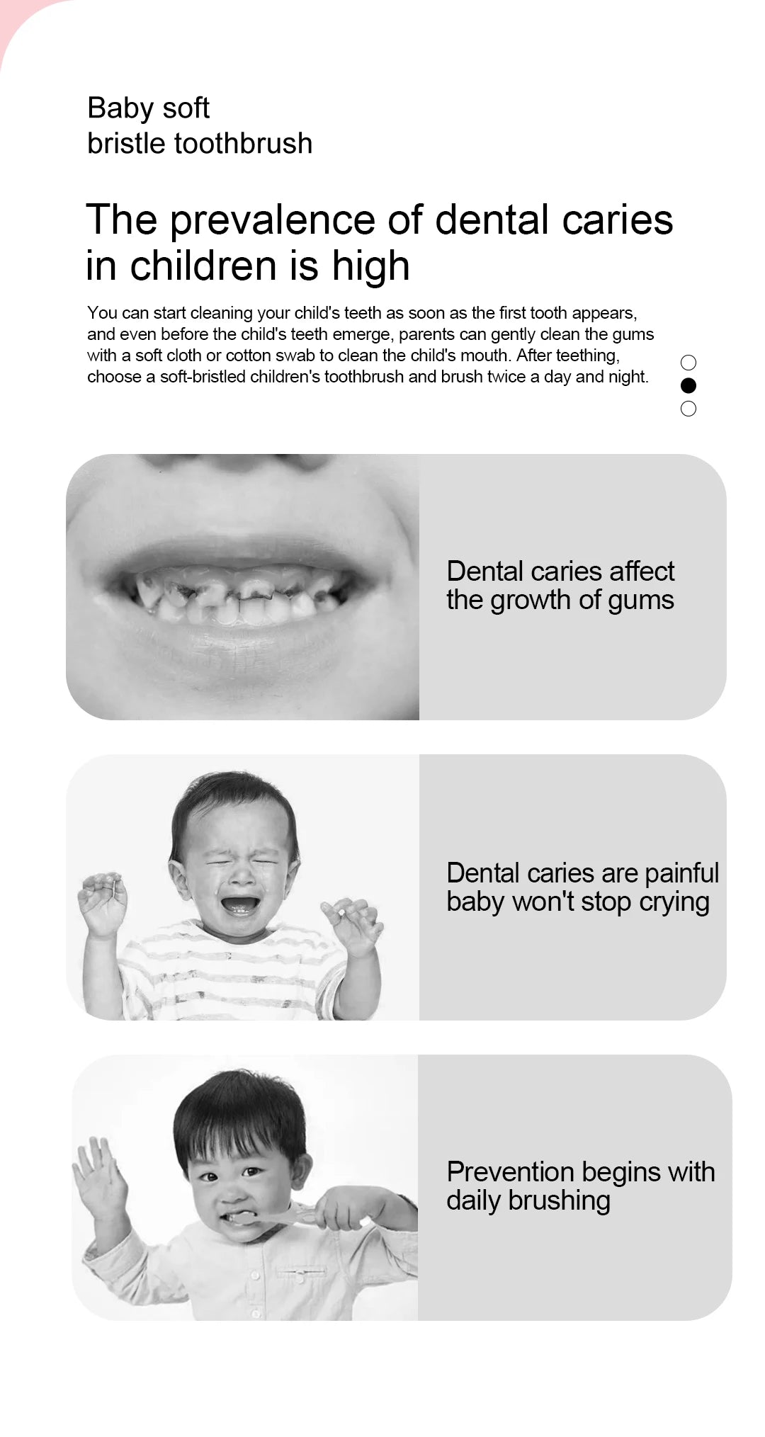 4/10 pcs Children's soft bristled toothbrush, cleaning and protecting gums, suitable for babies aged 6-12 years old