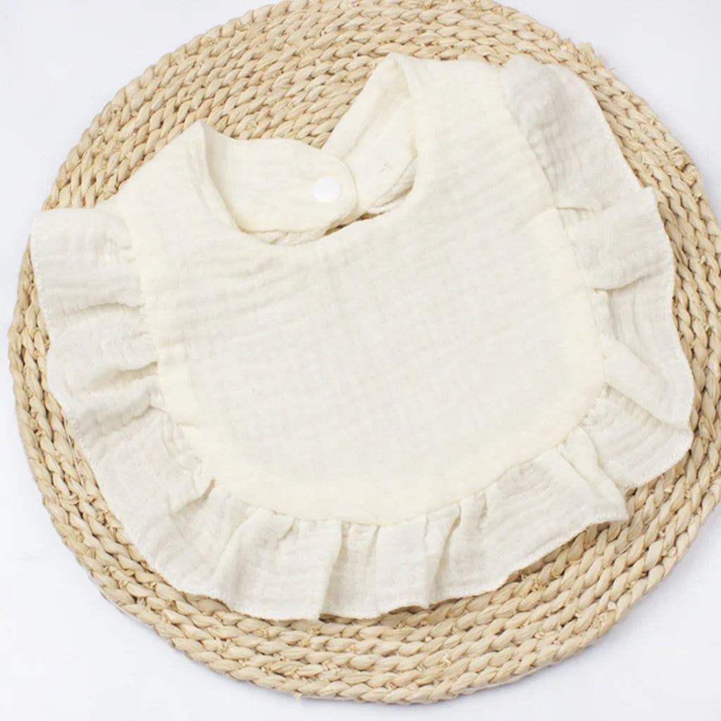 Gauze Bib for Boys Girls Pure Cotton Candy Colored Comfortable Saliva Bib Baby Solid Colored Lace Saliva Towel Baby Products