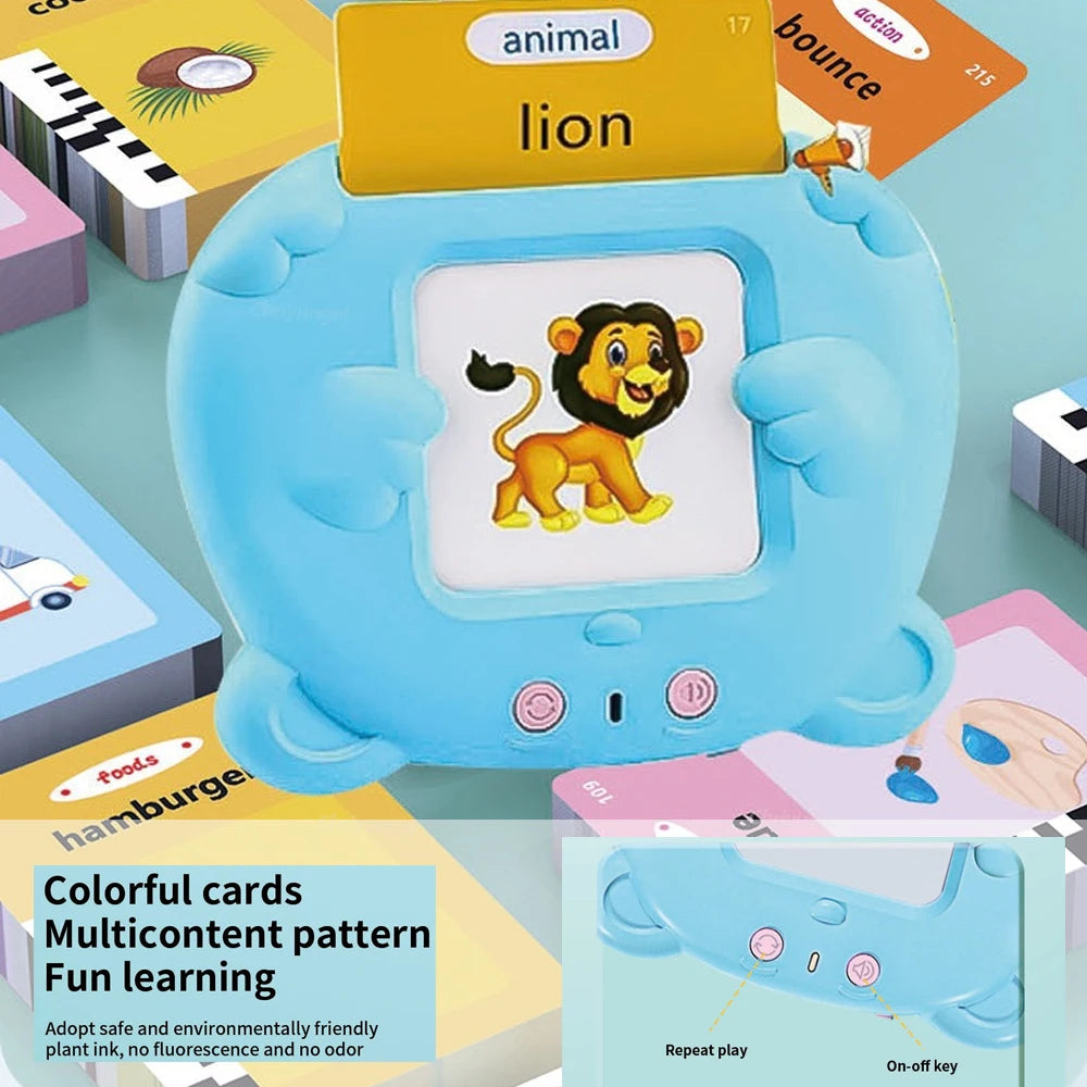 Talking Flash Cards Toddlers Learning Machine Early Educational Language Electronic Audio Book Kid Flashcards Montessori Toys