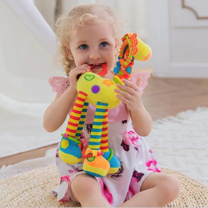 Soft Infant Crib Bed Stroller Mobile Hanging Rattle Baby Educational Toys Brain Developmental Hand Grip Cute Stuffed Animal Toys