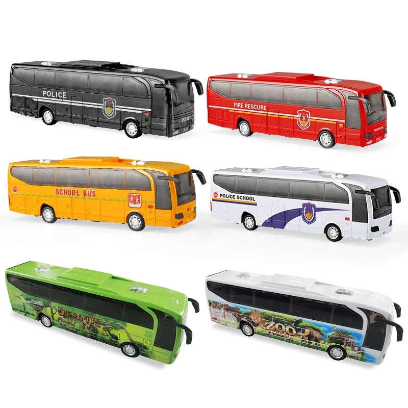 School Bus Toys Cars Plastics Little Cars City Bus With Sound And Light Up Friction Powered Cars Play Toys Gift For Kids
