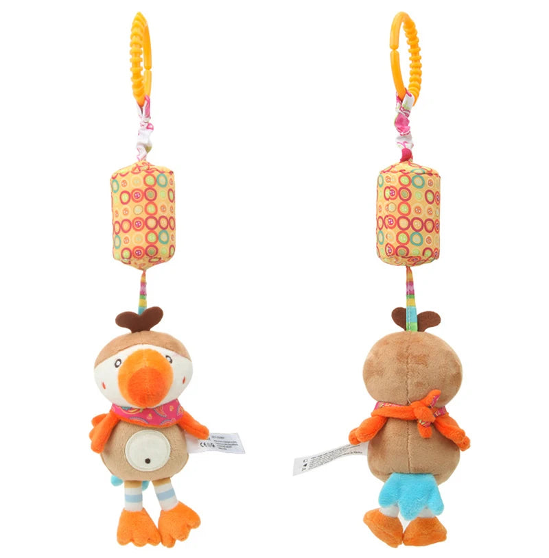 Baby Hanging Rattles Soft Sensory Learning Toy Plush Animals Stroller Infant Car Bed Crib Travel Activity for Babies Toddlers