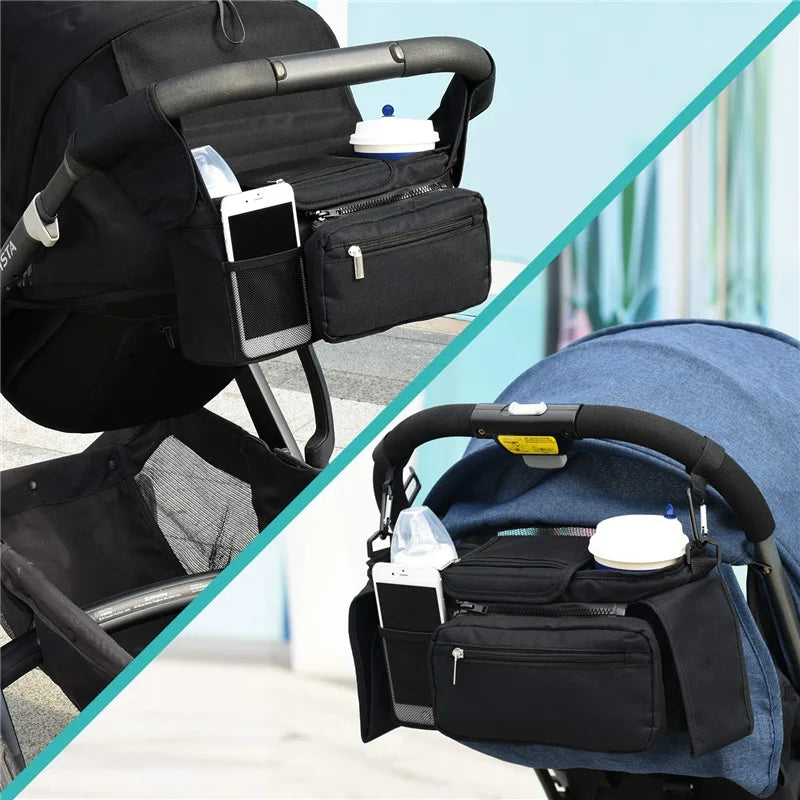 Baby Stroller Storage Bag Mummy Large Capacity Travel Hanging Bag Phone Bottle Holder Pram Diaper Bags Baby Stroller Accessories