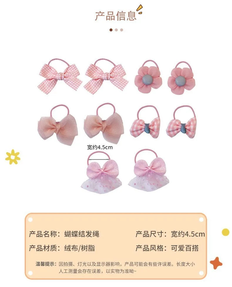 10pcs Hair Accessories Girls Scrunchies Aesthetic Lacos De Cabelo Infantil Bands Kids Bandeaux Elastiquec Headbands Bandes Cute