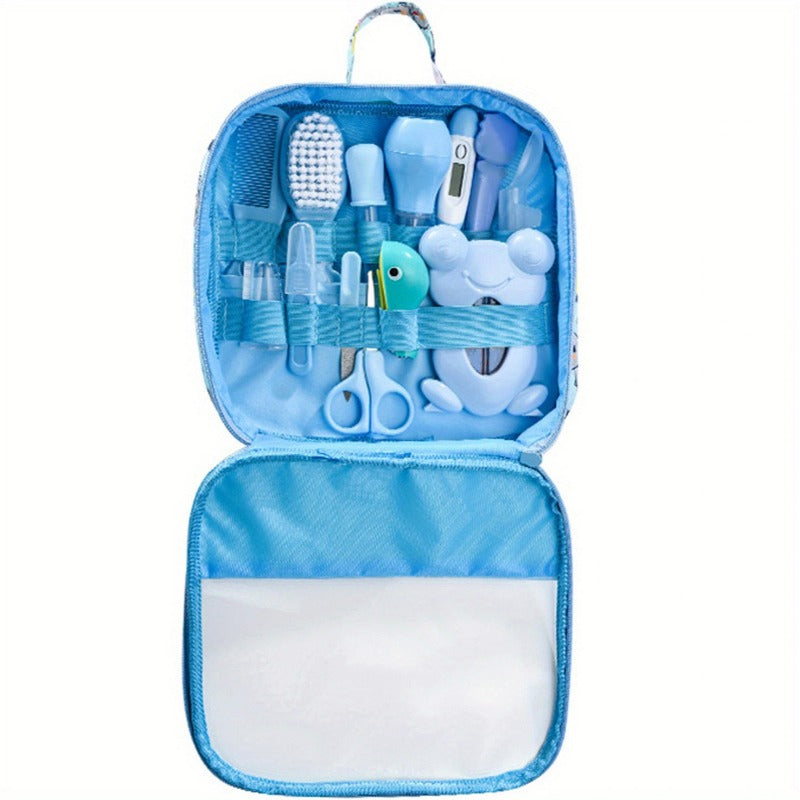 Baby Grooming and Health Kit Safety Care Set Newborn Nursery Health Care Set with Hair Comb Nail Clippers Aspirator Nose Cleaner