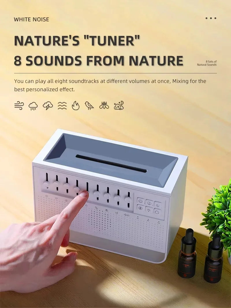C221 Portable White Noise Built-in Bluetooth Speaker Humidifier Sleep Aid Device All-in-one Machine with 8 Group Nature Sounds