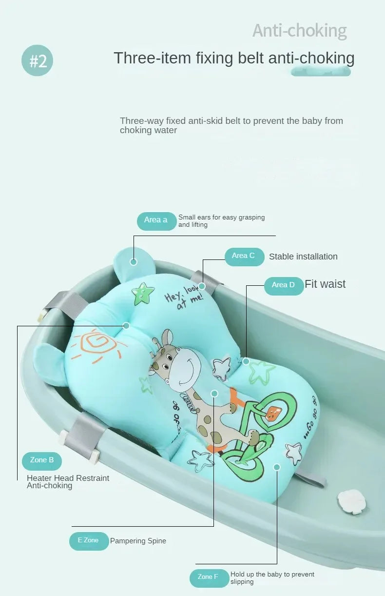 Baby Bathtub Bath Seat Support Mat bath And Shower Air Cushion Bed Non-Slip Bathtub Mat Newborn Bebe Safety Security Bath Seat