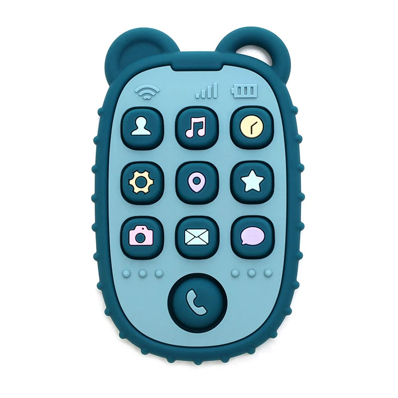 2024 New Baby Teether mobile phone Shape Silicone Teether Teething Toy Kids Sensory Educational Toy baby gift set