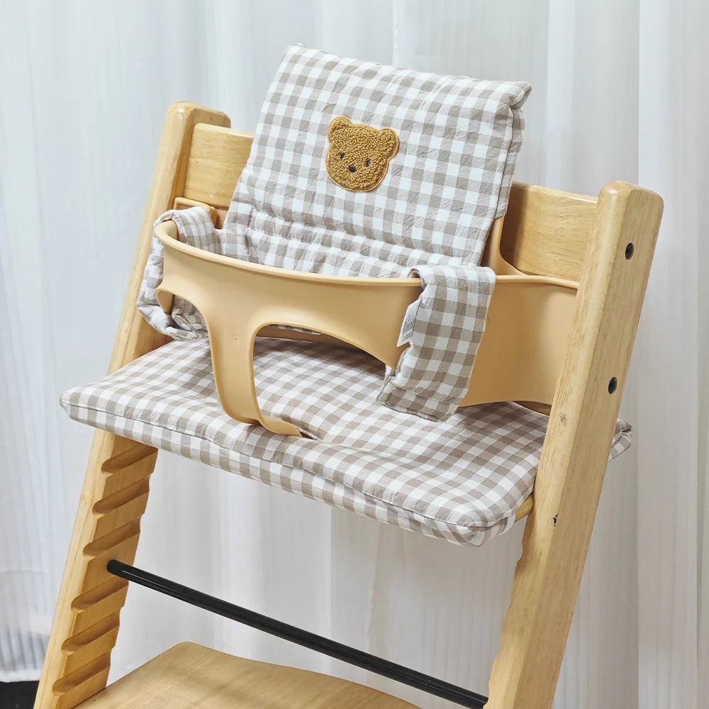 Soft Seat Cushion for Infants, Baby High Chair Cushion, Cartoon Bear Chair Back Cushion and Seat Cushion, High Chair Accessories