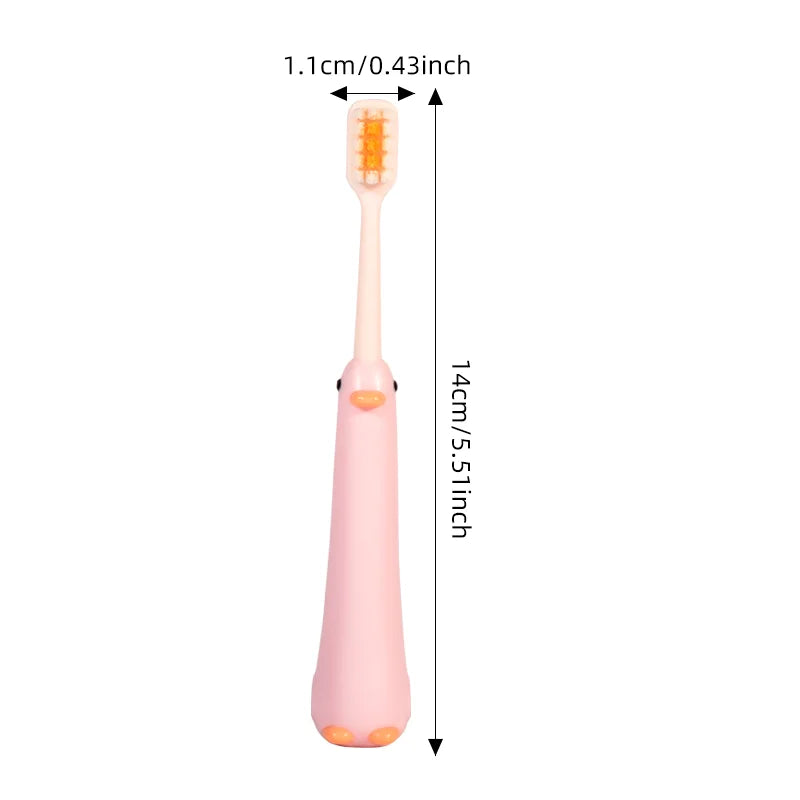 2/4/6/8pcs Cute Duck Children Toothbrushes 0.12mm High-Density Soft-Bristled Tooth Brush Non-Slip Tothbrush For Kids Aged 3-12