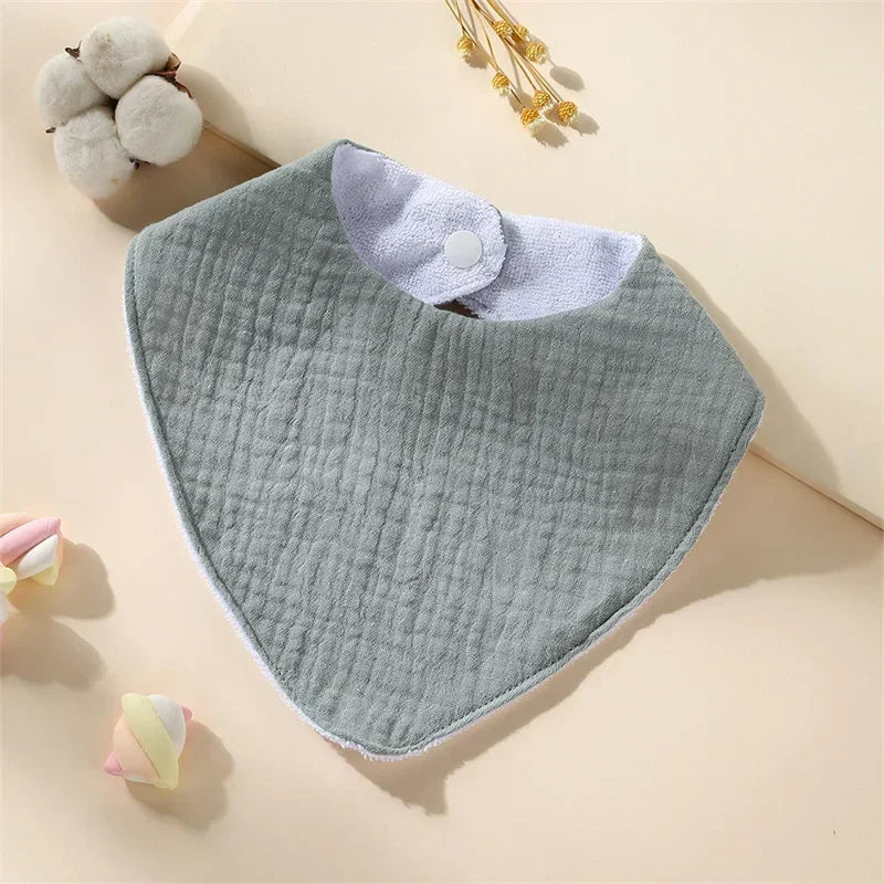 New Baby Cartoon Animal Triangle Bib Pure Cotton Waterproof Boy Girl Kid Printed Saliva Towel Newborn Infant Anti Spitting Cloth