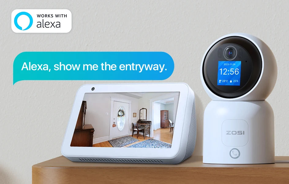 ZOSI C519M 4MP HD Indoor Baby Monitor 1.44 Inch Screen 2.4G/5G WiFi Video Call Auto Tracking Wireless IP Smart Surveillance Cam