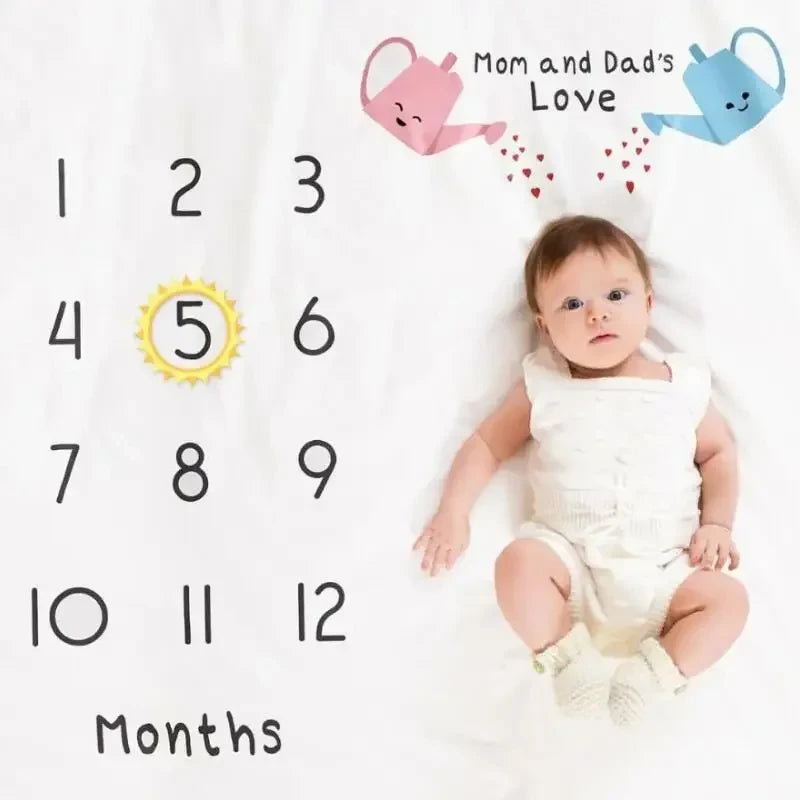 Background Blankets Play Mat Baby Milestone Photo Props Calendar Boy Girl Newborn Photography Props Cloth Photo Accessories