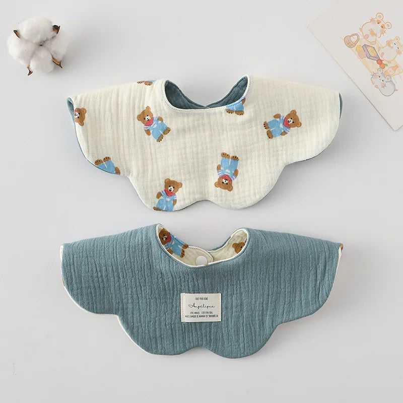 New Cute Cotton Baby Feeding Drool Bib Infants Two-sided Usable Saliva Towel Soft Burp Cloth For Newborn Toddler Kids Bibs