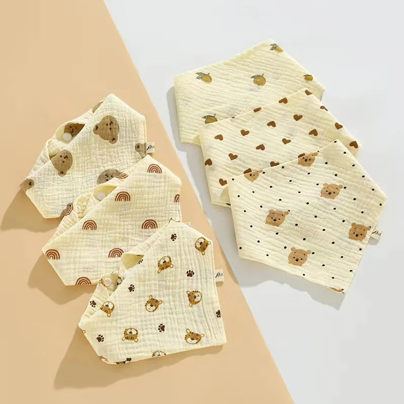 New Baby Cotton Soft Soothe Appease Square Towels Infant Color Matching Bandana Handkerchief Muslin Burp Cloths Feeding Bibs