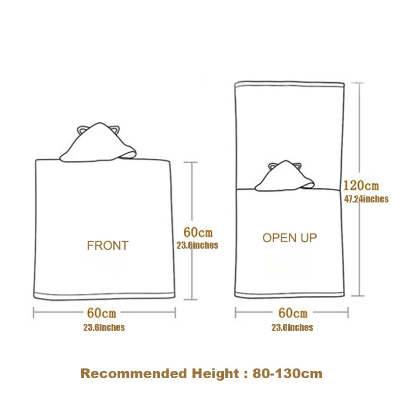 80-130cm Kids Hooded Bath Beach Poncho Towels Baby Quick Dry Bathrobe Child Cartoon Poncho Towels Microfiber Swim Cover-ups