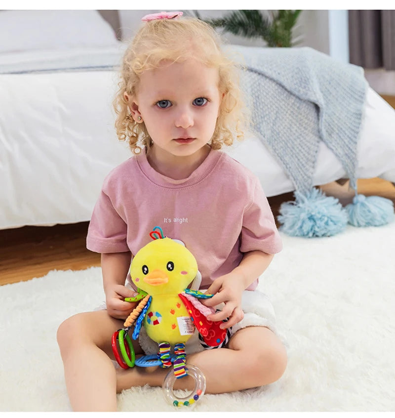 Soft Infant Crib Bed Stroller Mobile Hanging Rattle Baby Educational Toys Brain Developmental Hand Grip Cute Stuffed Animal Toys