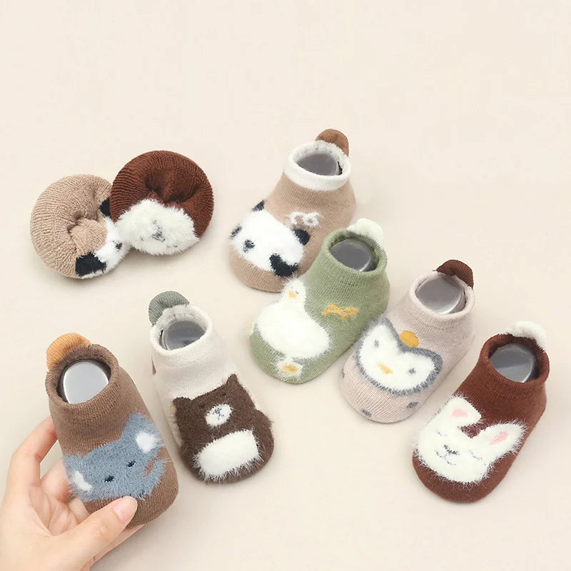 Lawadka Winter Kids Girl Boy Socks Anti Slip Cotton Baby Socks for Girls Boys Casual Soft Print Toddler Children's Sock Non-slip